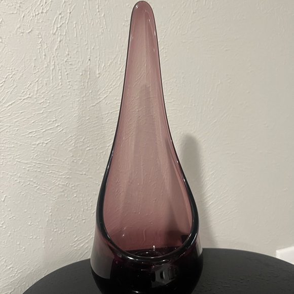 viking Other - Elegant Glass Teardrop candle holder. - amethyst Viking glass swung